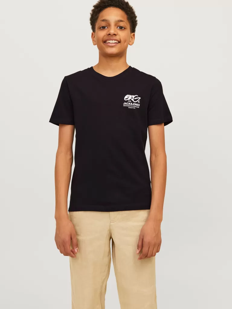 JACK & JONES Koszulki | Wyprzedaż^Nadruk T-shirt Junior Czarny