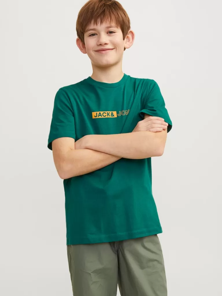 JACK & JONES Koszulki | Wyprzedaż^Nadruk T-shirt Junior Zielony