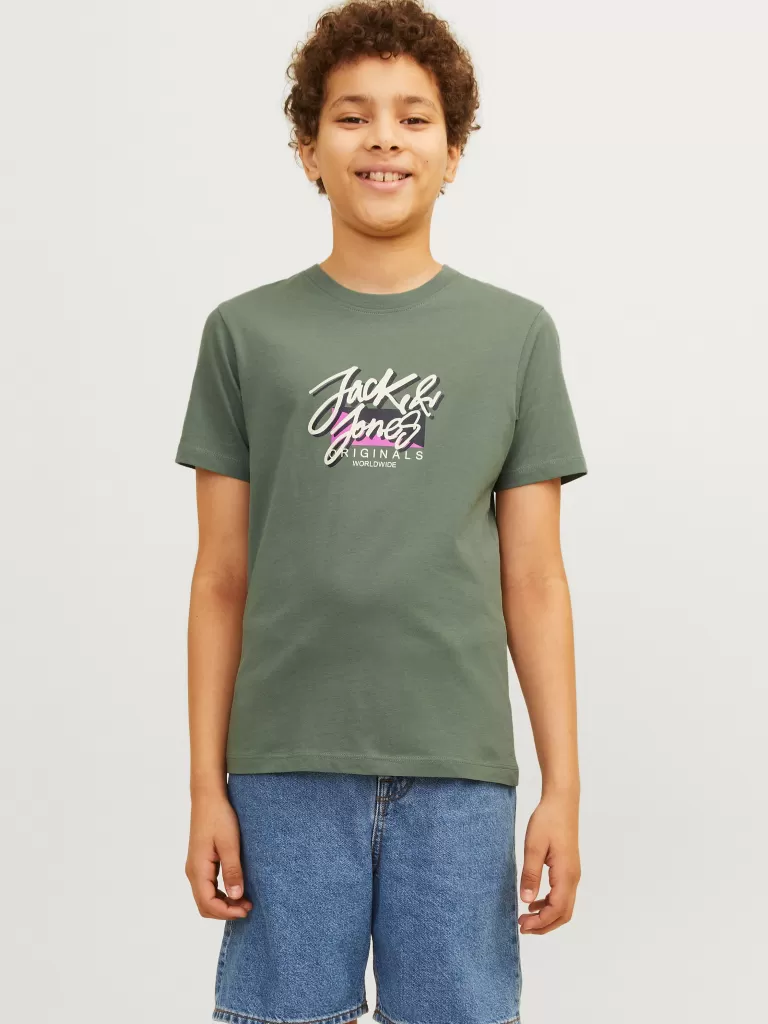JACK & JONES Koszulki | Wyprzedaż^Nadruk T-shirt Junior Zielony