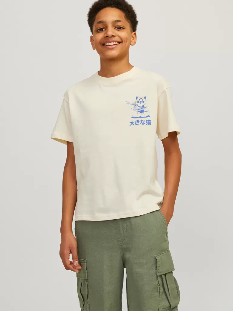 JACK & JONES Koszulki | Wyprzedaż^Nadruk T-shirt Junior Biały
