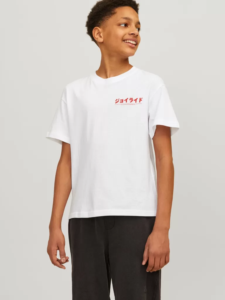 JACK & JONES Koszulki^Nadruk T-shirt Junior Biały