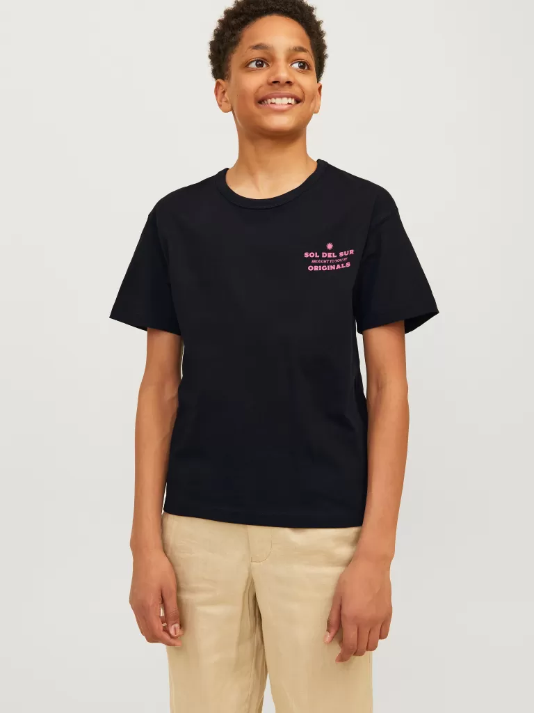 JACK & JONES Koszulki^Nadruk T-shirt Junior Czarny