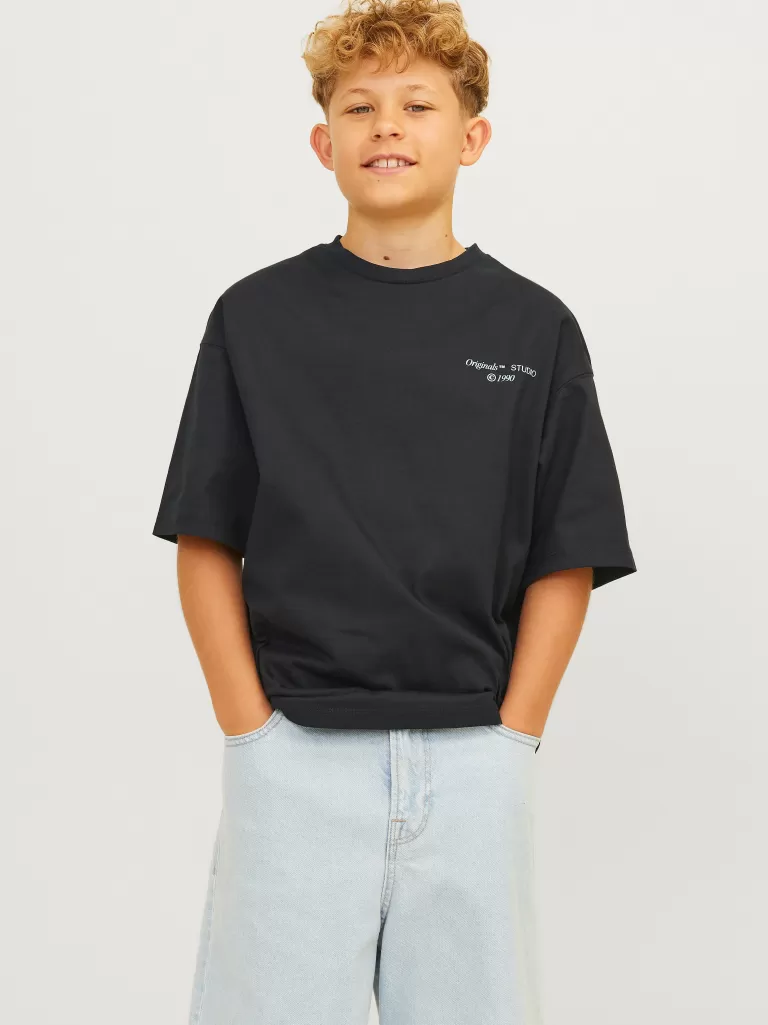 JACK & JONES Koszulki^Nadruk T-shirt Junior Czarny