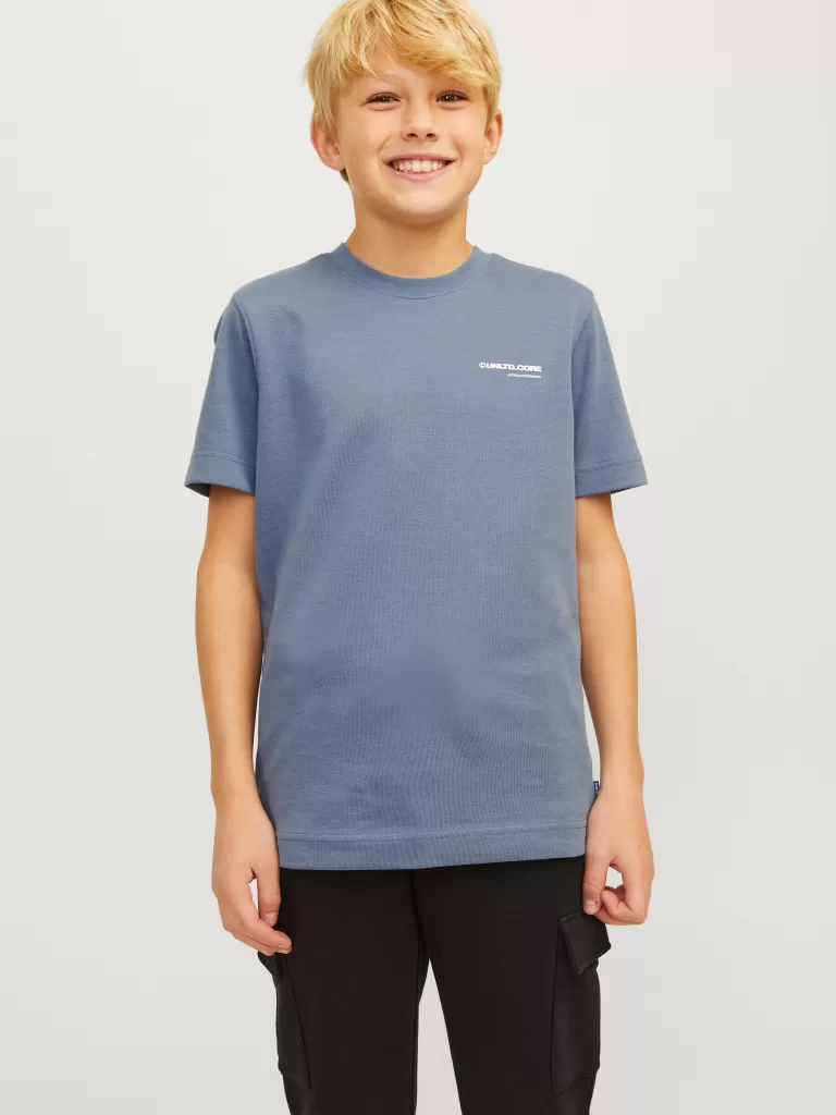 JACK & JONES Koszulki | Wyprzedaż^Nadruk T-shirt Junior Niebieski