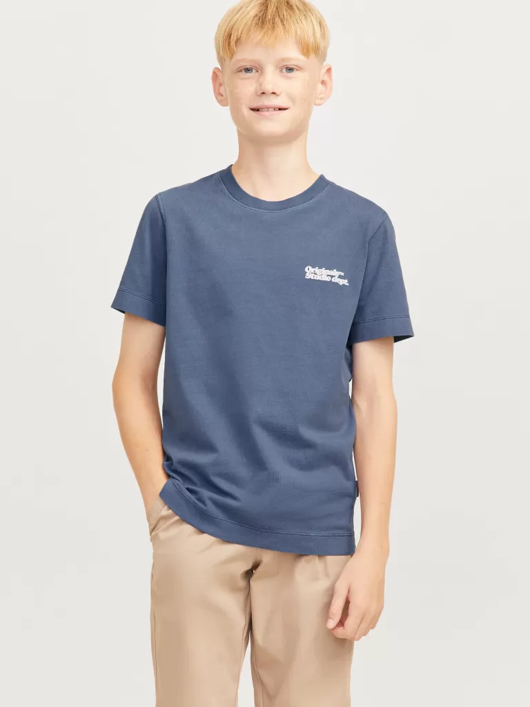 JACK & JONES Koszulki | Wyprzedaż^Nadruk T-shirt Junior Niebieski
