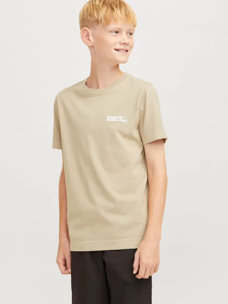 JACK & JONES Koszulki | Wyprzedaż^Nadruk T-shirt Junior Beżowy