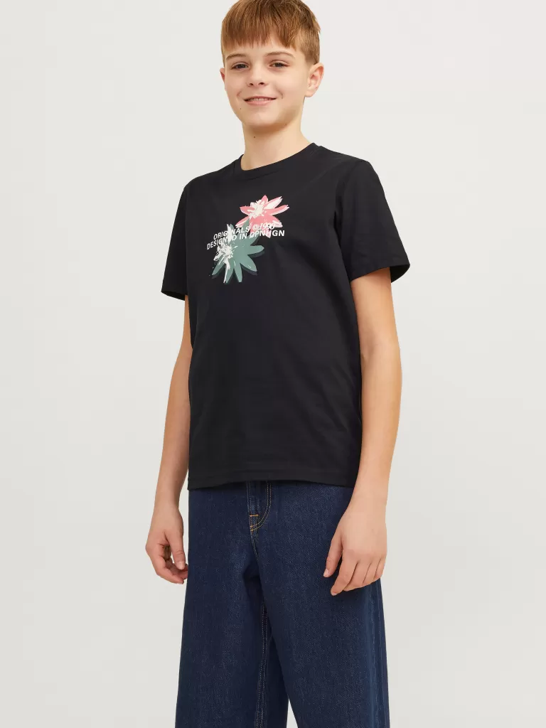 JACK & JONES Koszulki | Wyprzedaż^Nadruk T-shirt Junior Czarny