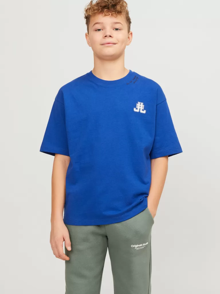 JACK & JONES Koszulki | Wyprzedaż^Nadruk T-shirt Junior Niebieski