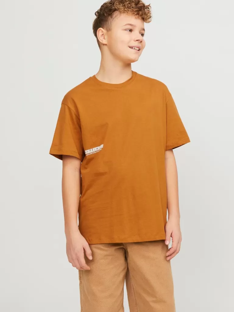 JACK & JONES Koszulki | Wyprzedaż^Nadruk T-shirt Junior Pomarańczowy