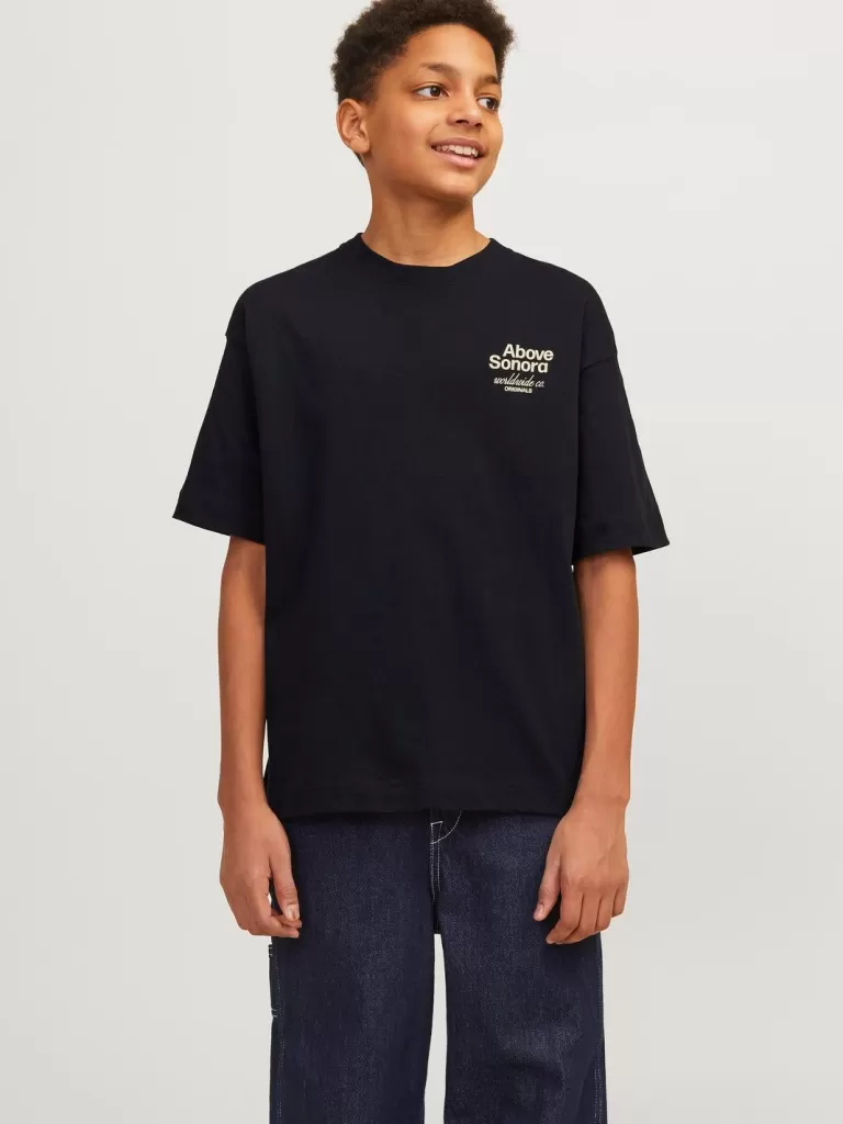 JACK & JONES Koszulki | Wyprzedaż^Nadruk T-shirt Junior Czarny