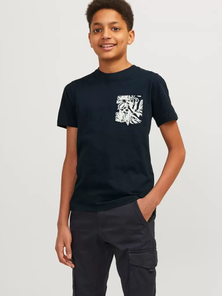 JACK & JONES Koszulki | Wyprzedaż^Nadruk T-shirt Junior Niebieski