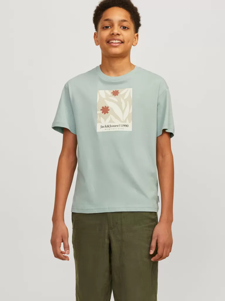 JACK & JONES Koszulki | Wyprzedaż^Nadruk T-shirt Junior Niebieski