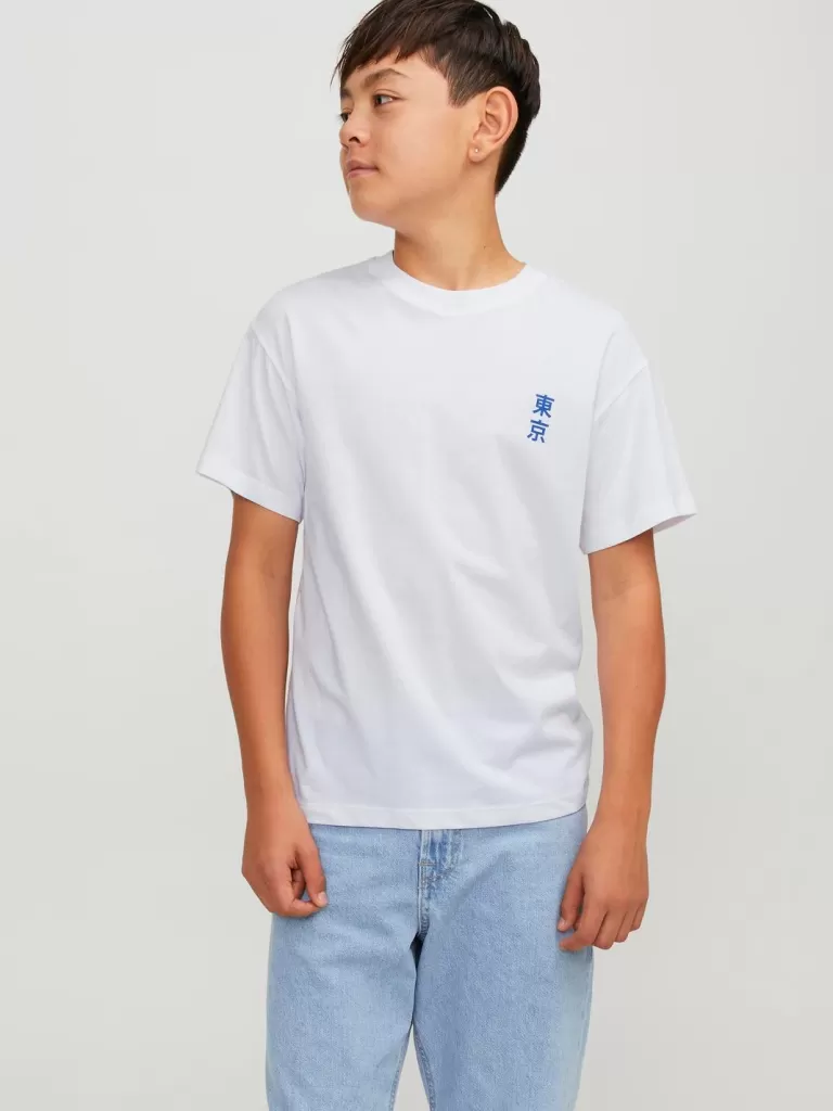 JACK & JONES Koszulki | Wyprzedaż^Nadruk T-shirt Junior Biały