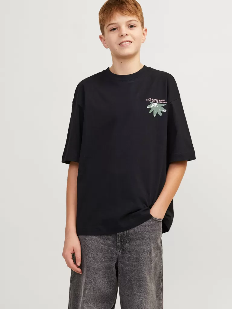 JACK & JONES Koszulki | Wyprzedaż^Nadruk T-shirt Junior Czarny