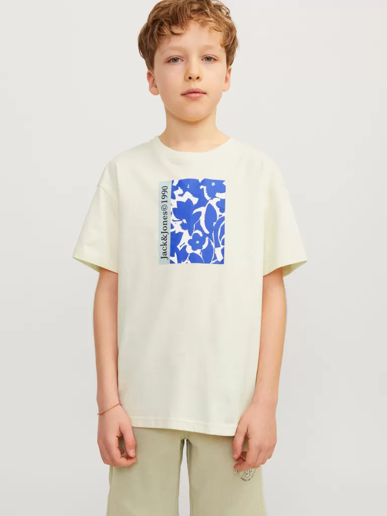 JACK & JONES Koszulki | Wyprzedaż^Nadruk T-shirt Junior Biały