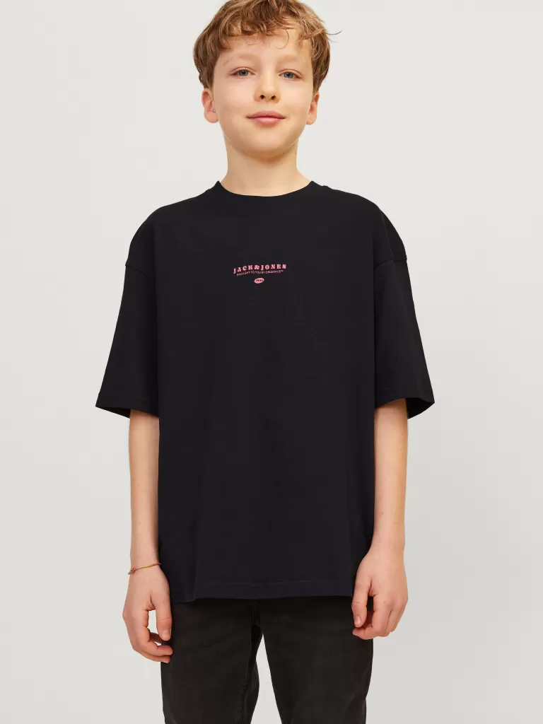 JACK & JONES Koszulki | Wyprzedaż^Nadruk T-shirt Junior Czarny