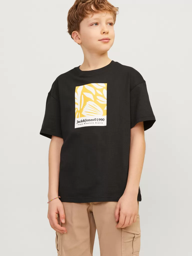 JACK & JONES Koszulki | Wyprzedaż^Nadruk T-shirt Junior Czarny