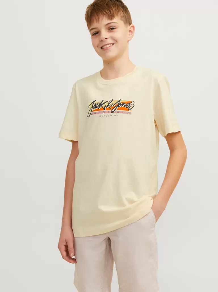 JACK & JONES Koszulki | Wyprzedaż^Nadruk T-shirt Junior Żółty
