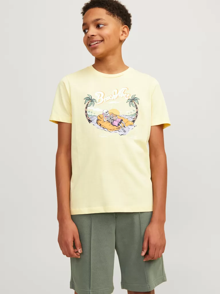 JACK & JONES Koszulki | Wyprzedaż^Nadruk T-shirt Junior Żółty