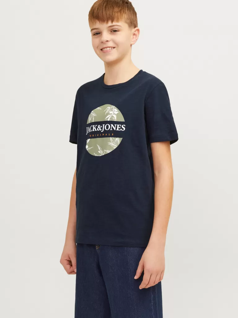 JACK & JONES Koszulki | Wyprzedaż^Nadruk T-shirt Junior Niebieski