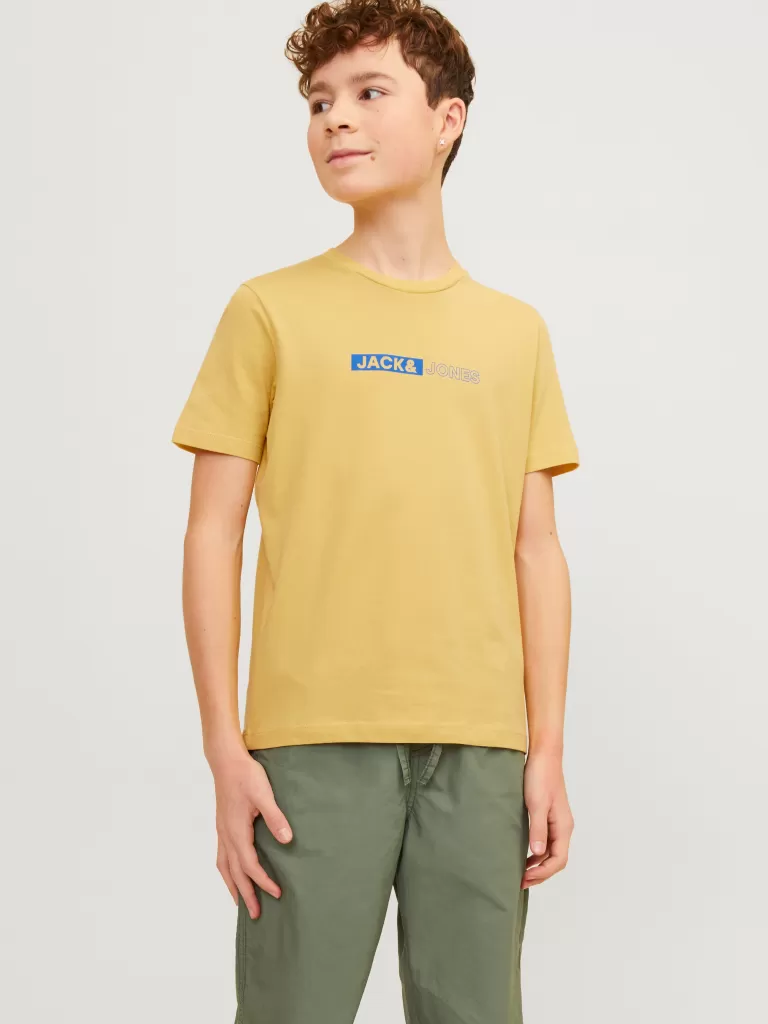 JACK & JONES Koszulki | Wyprzedaż^Nadruk T-shirt Junior Żółty