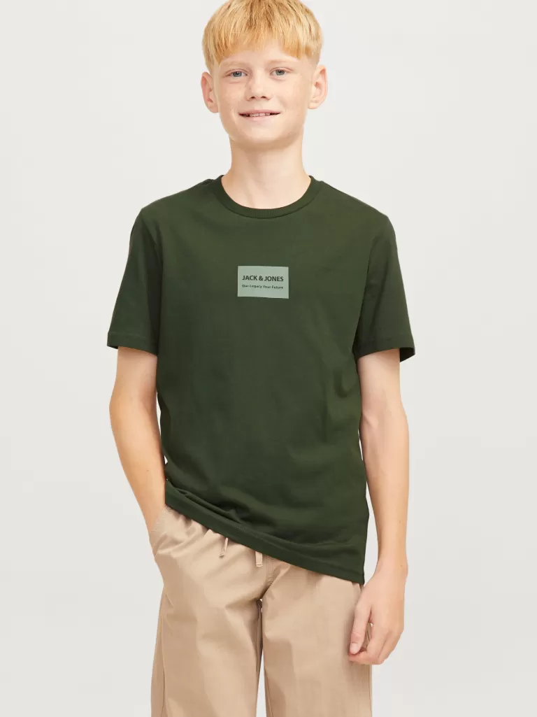 JACK & JONES Koszulki^Nadruk T-shirt Junior Zielony