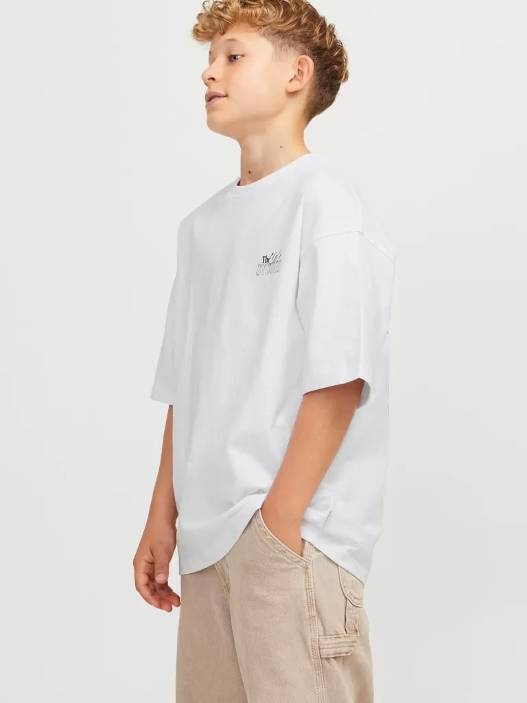 JACK & JONES Koszulki^Nadruk T-shirt Junior Biały
