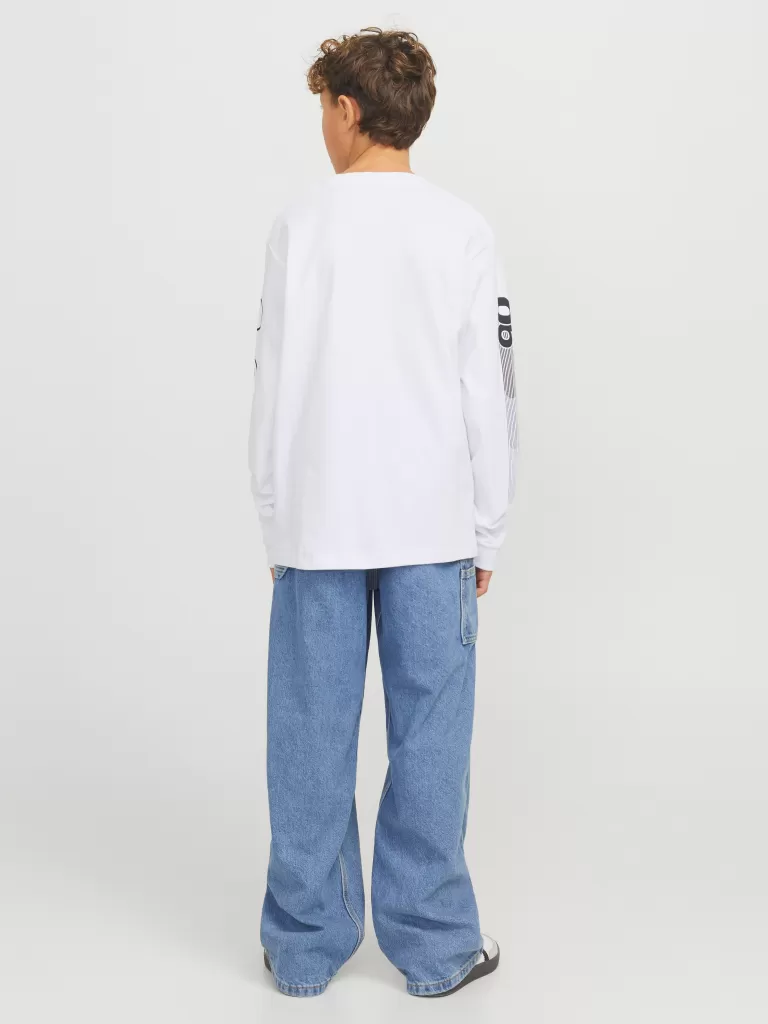 JACK & JONES Koszulki^Nadruk T-shirt Junior Biały