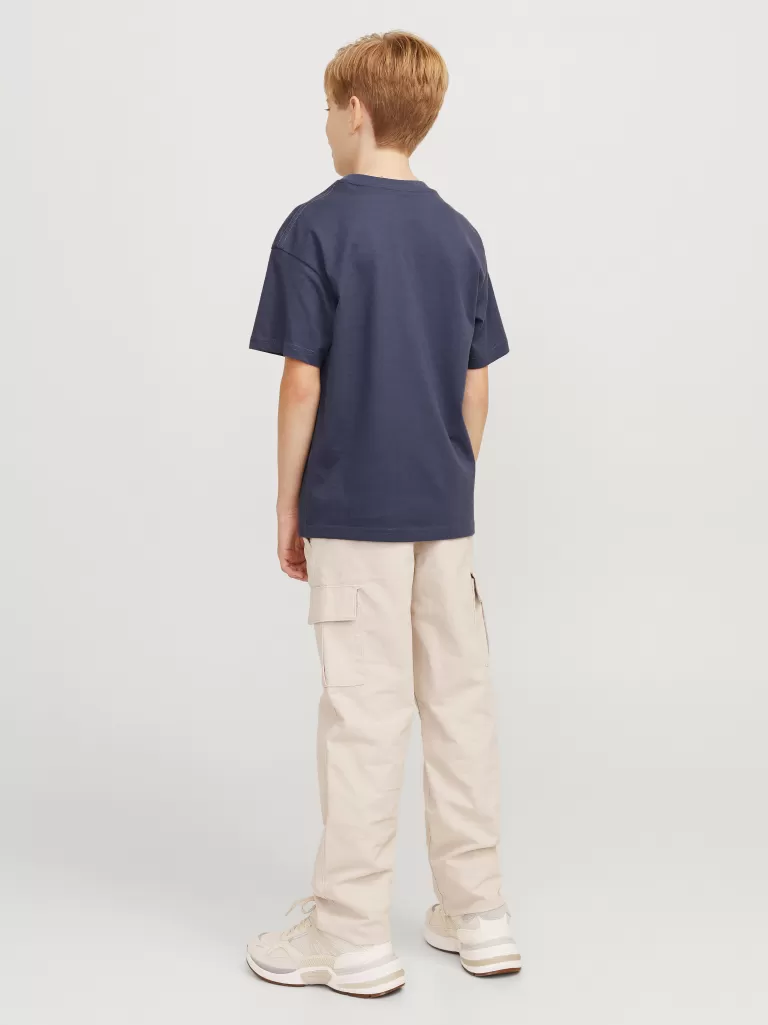 JACK & JONES Koszulki^Nadruk T-shirt Junior Niebieski