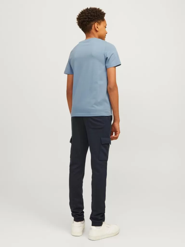 JACK & JONES Koszulki^Nadruk T-shirt Junior Niebieski