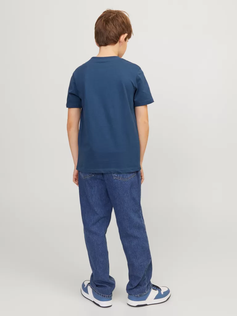 JACK & JONES Koszulki^Nadruk T-shirt Junior Niebieski