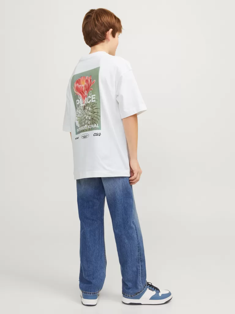 JACK & JONES Koszulki | Wyprzedaż^Nadruk T-shirt Junior Biały