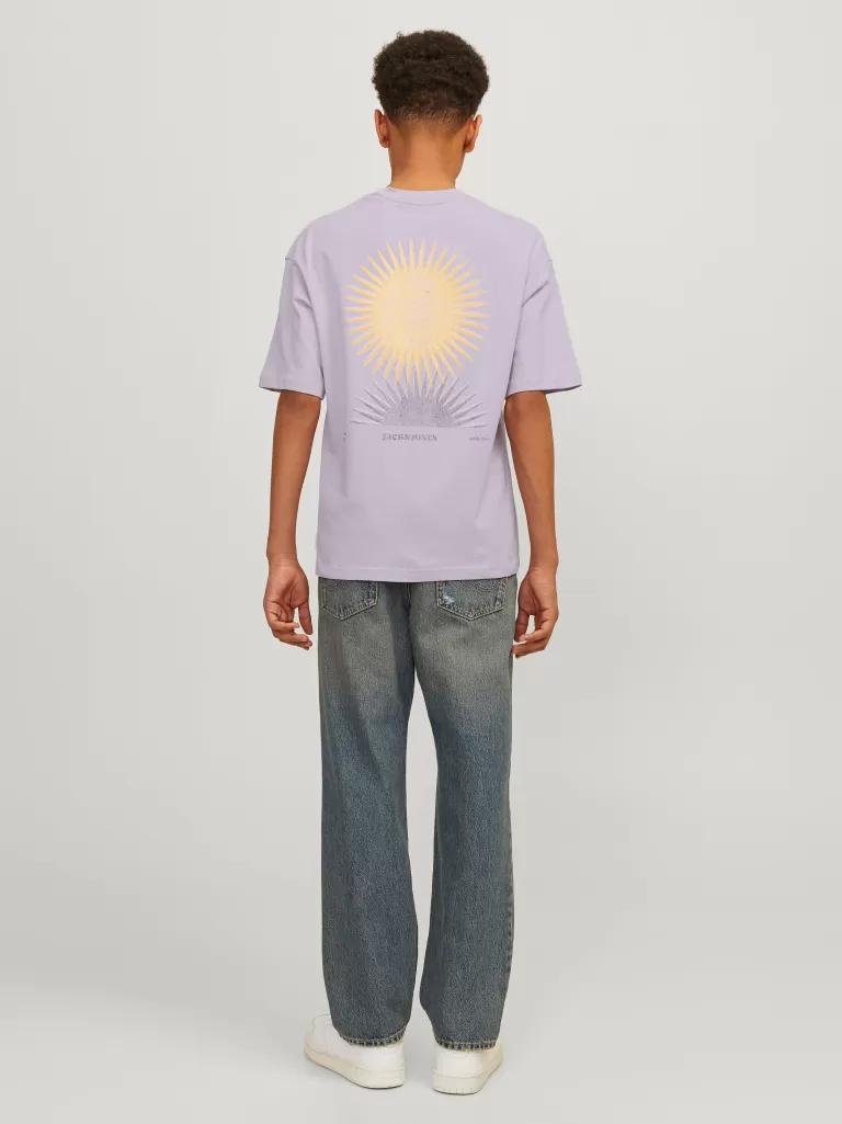 JACK & JONES Koszulki | Wyprzedaż^Nadruk T-shirt Junior Fioletowy