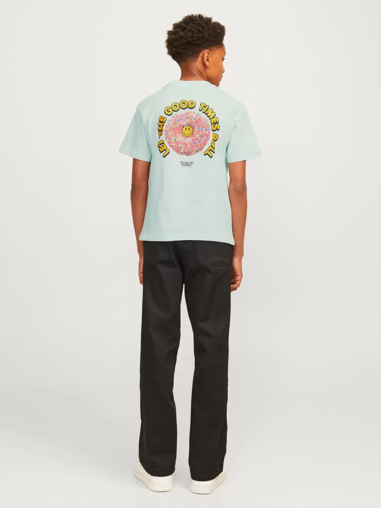 JACK & JONES Koszulki^Nadruk T-shirt Junior Niebieski