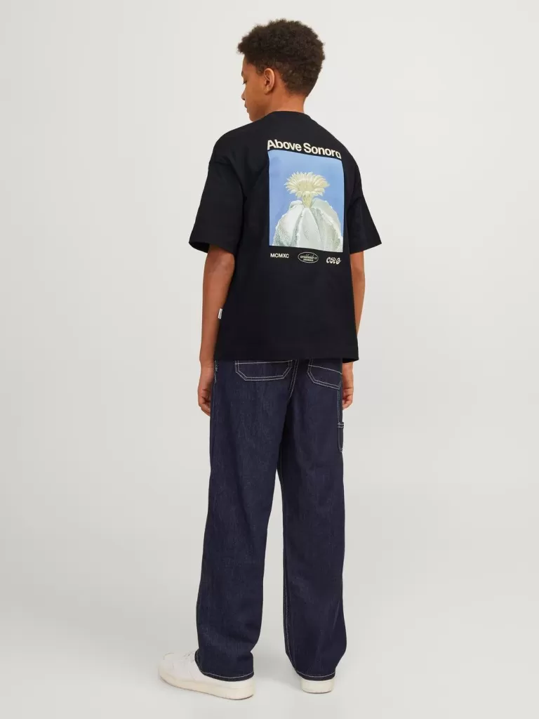 JACK & JONES Koszulki | Wyprzedaż^Nadruk T-shirt Junior Czarny