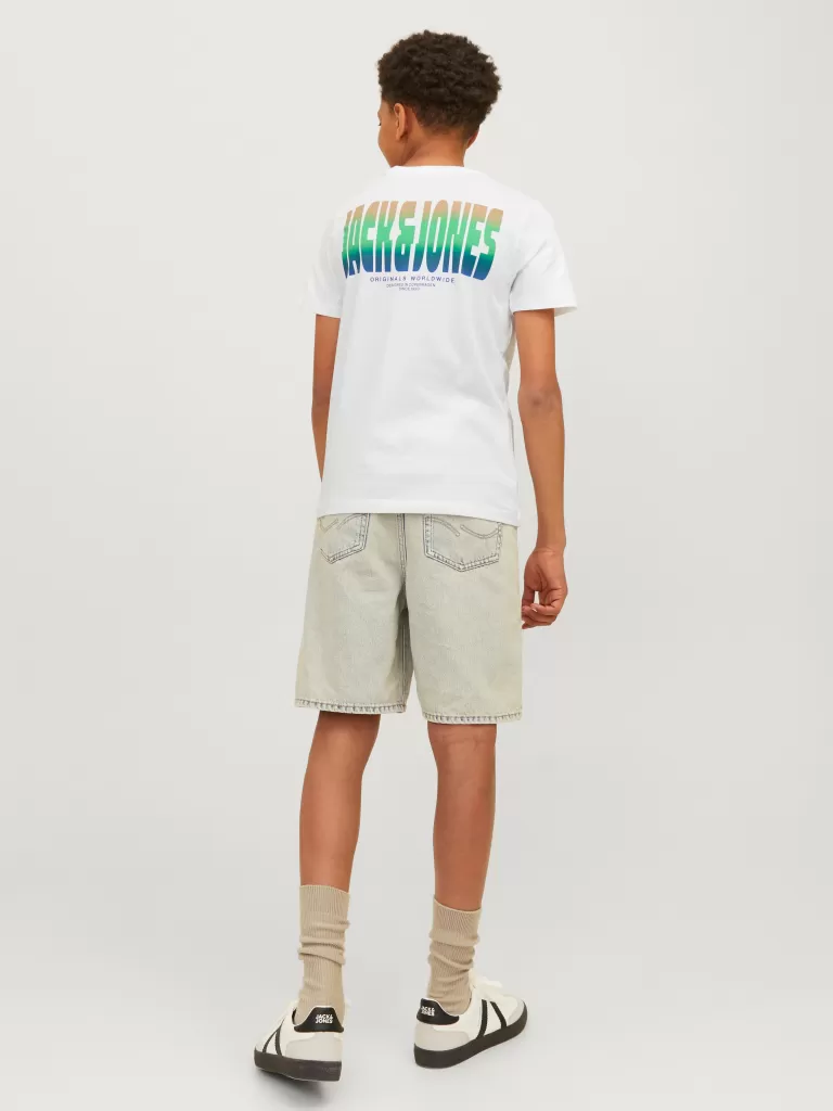 JACK & JONES Koszulki | Wyprzedaż^Nadruk T-shirt Junior Biały