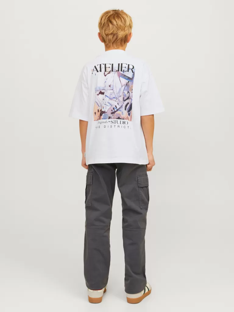 JACK & JONES Koszulki | Wyprzedaż^Nadruk T-shirt Junior Biały