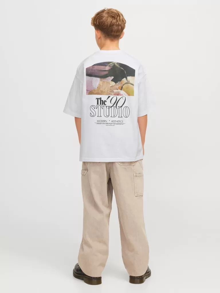 JACK & JONES Koszulki^Nadruk T-shirt Junior Biały