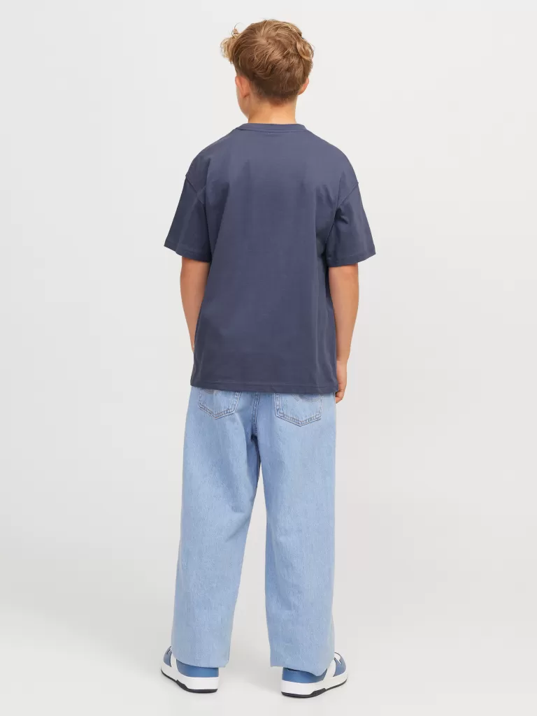 JACK & JONES Koszulki^Nadruk T-shirt Junior Niebieski