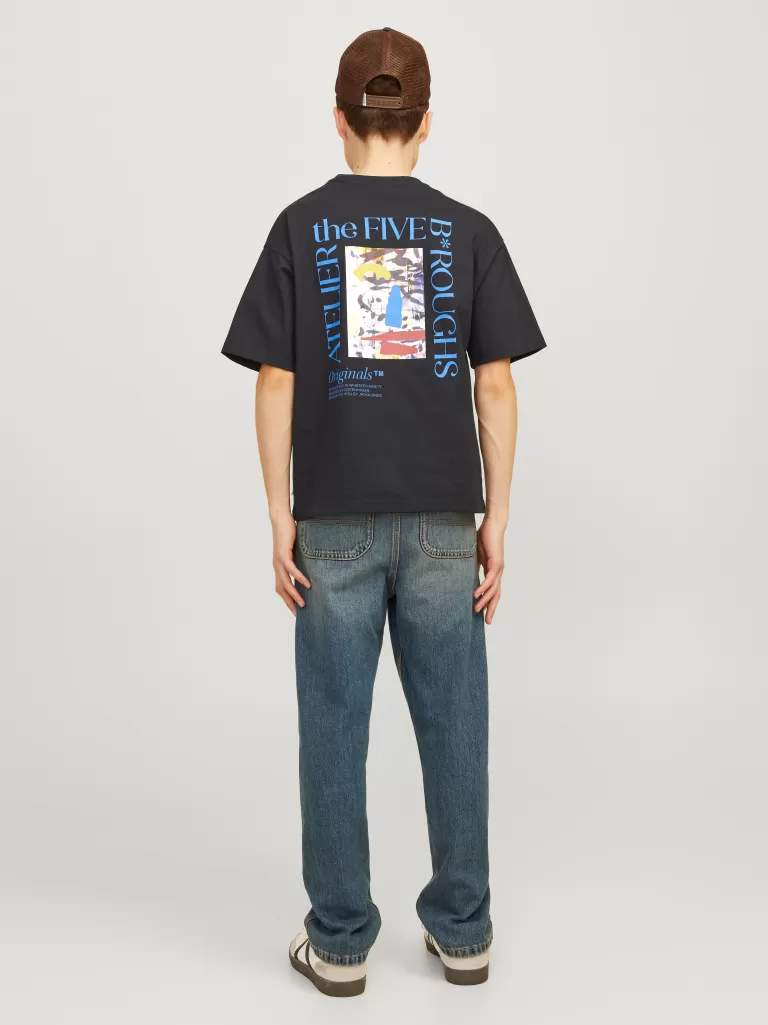 JACK & JONES Koszulki | Wyprzedaż^Nadruk T-shirt Junior Czarny
