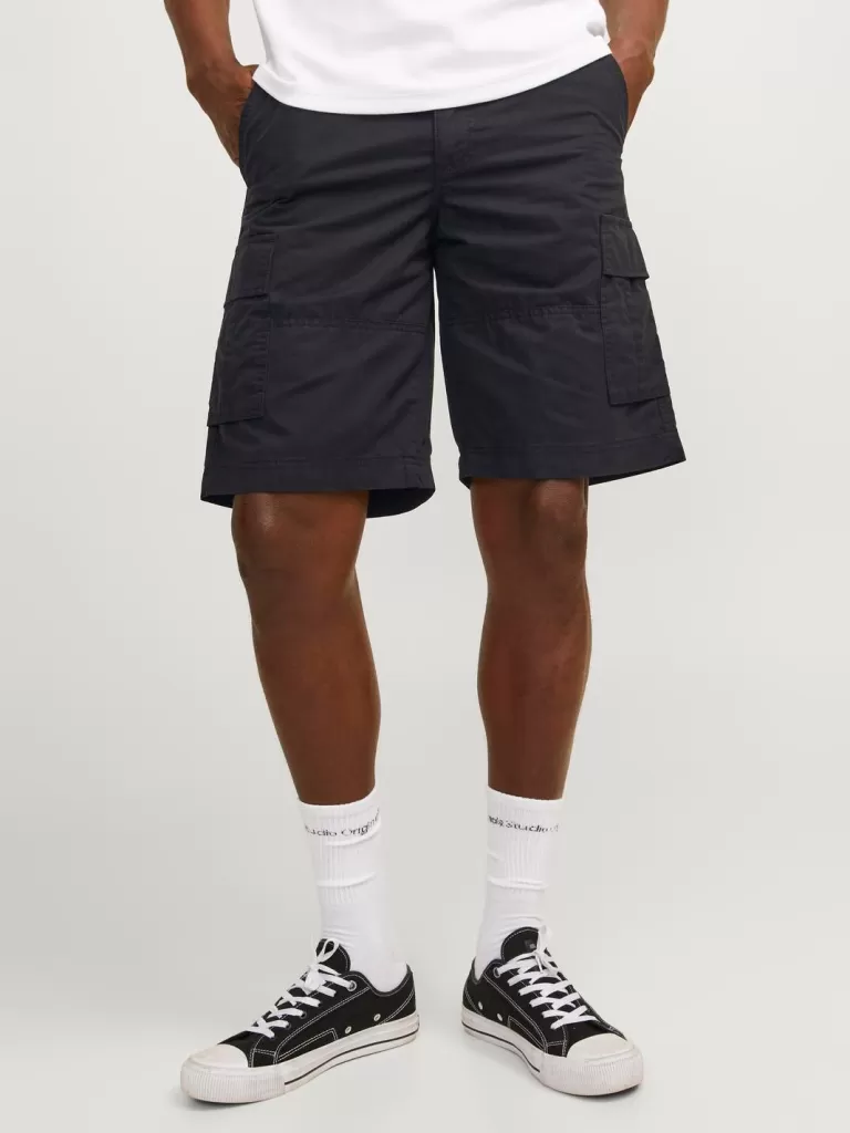 JACK & JONES Krótkie Spodenki^2-pak Luźno dopasowane Krótkie bojówki Czarny