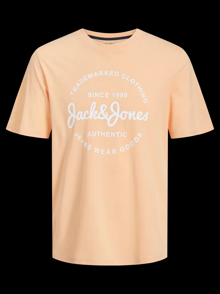 JACK & JONES Wielopaki^5-pak Nadruk Okrągły dekolt T-shirt Niebieski