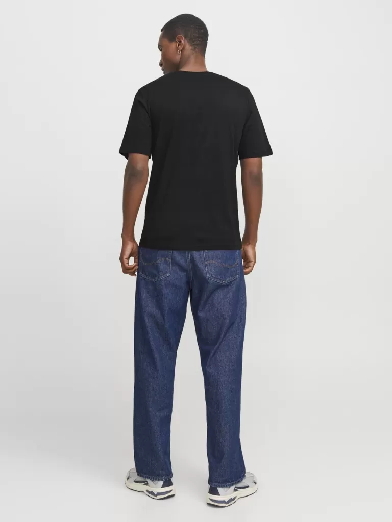 JACK & JONES Wielopaki^3-pak Nadruk Okrągły dekolt T-shirt Czarny