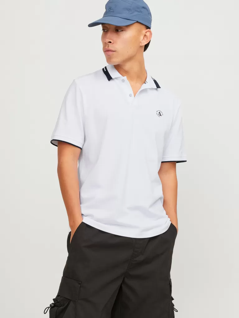 JACK & JONES Koszulki | Wielopaki^2-pak Nadruk Polo T-shirt Biały