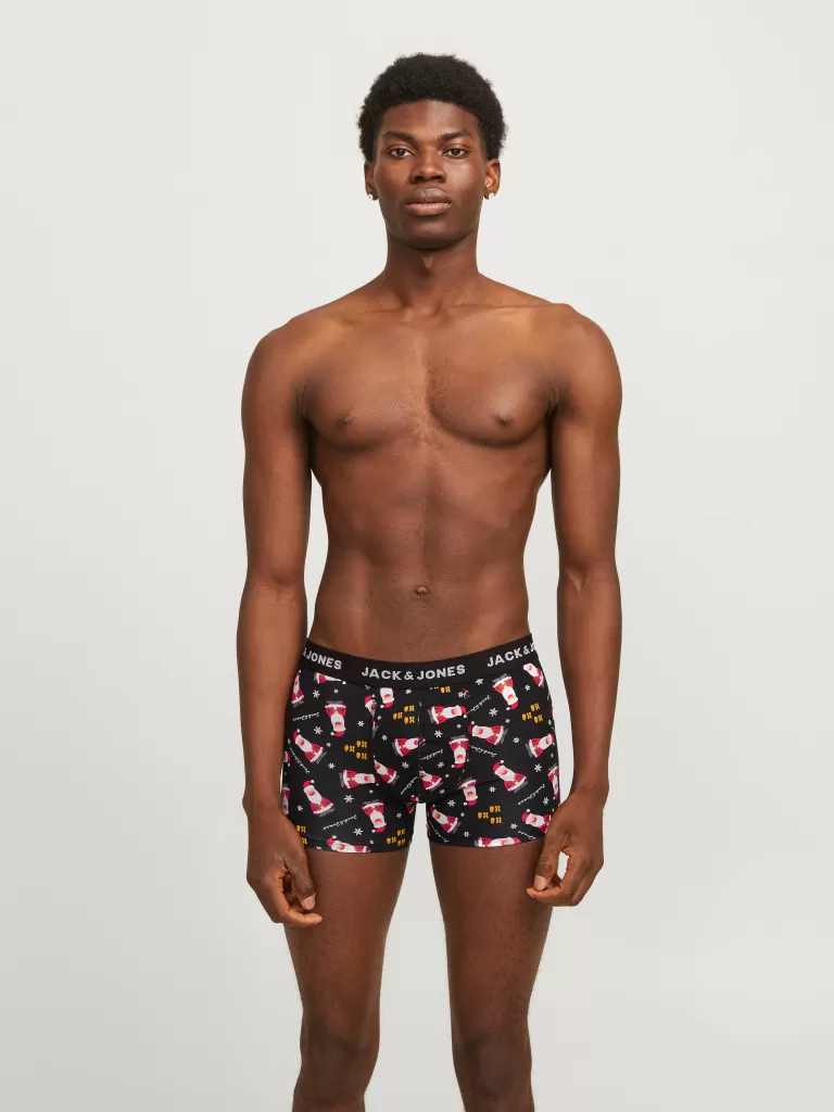 JACK & JONES Bielizna^2-pak Pudełko prezentowe z bielizną i skarpetkami Czarny