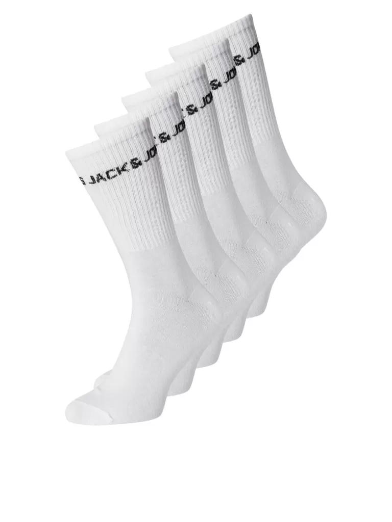 JACK & JONES Wielopaki^5-pak Skarpety tenisowe Biały