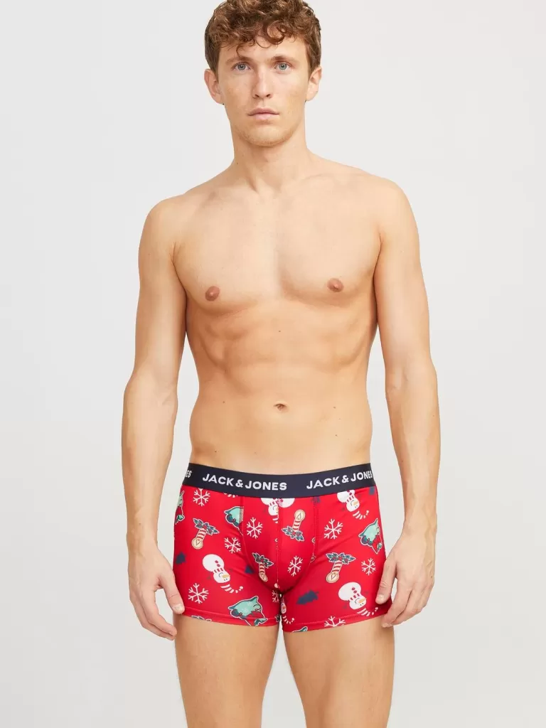 JACK & JONES Bielizna | Wielopaki^3-pak x-mas Bokserki Czerwony