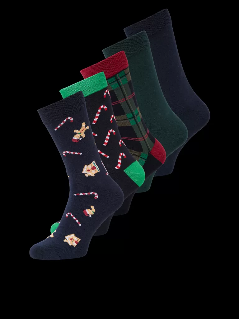 JACK & JONES Wielopaki^5-pak x-mas Skarpety tenisowe Fioletowy
