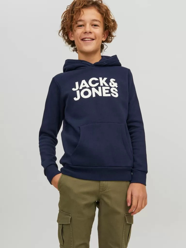 JACK & JONES Bluzy | Wyprzedaż^2-pak Z logo Bluza z kapturem Junior Niebieski