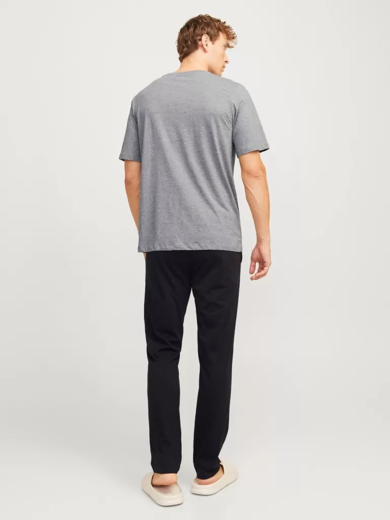 JACK & JONES Wielopaki^2-pak Z logo Okrągły dekolt Zestaw odzieży domowej Szary